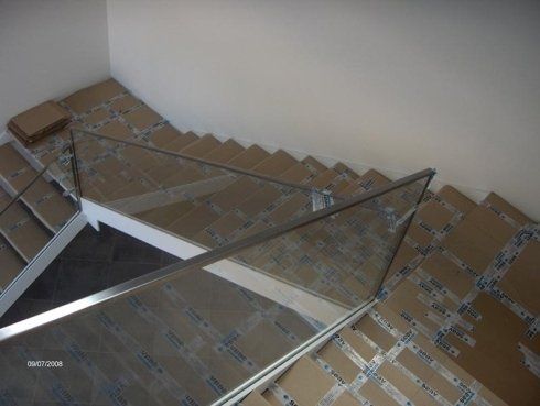 parapetto scala in vetro temprato