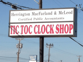 TicToc Clock Shop Signage — Dallas, Texas — TicToc Clock Shop