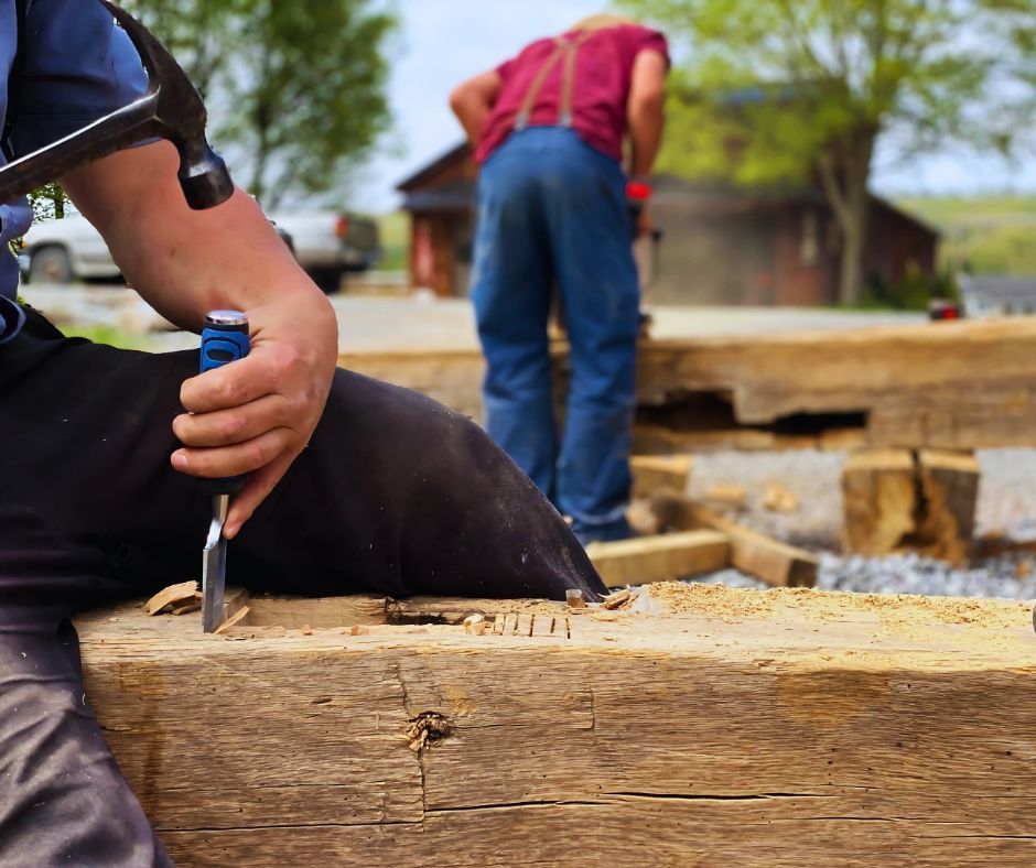 Flatbed trailer carrying wood for eco-friendly construction projects.
