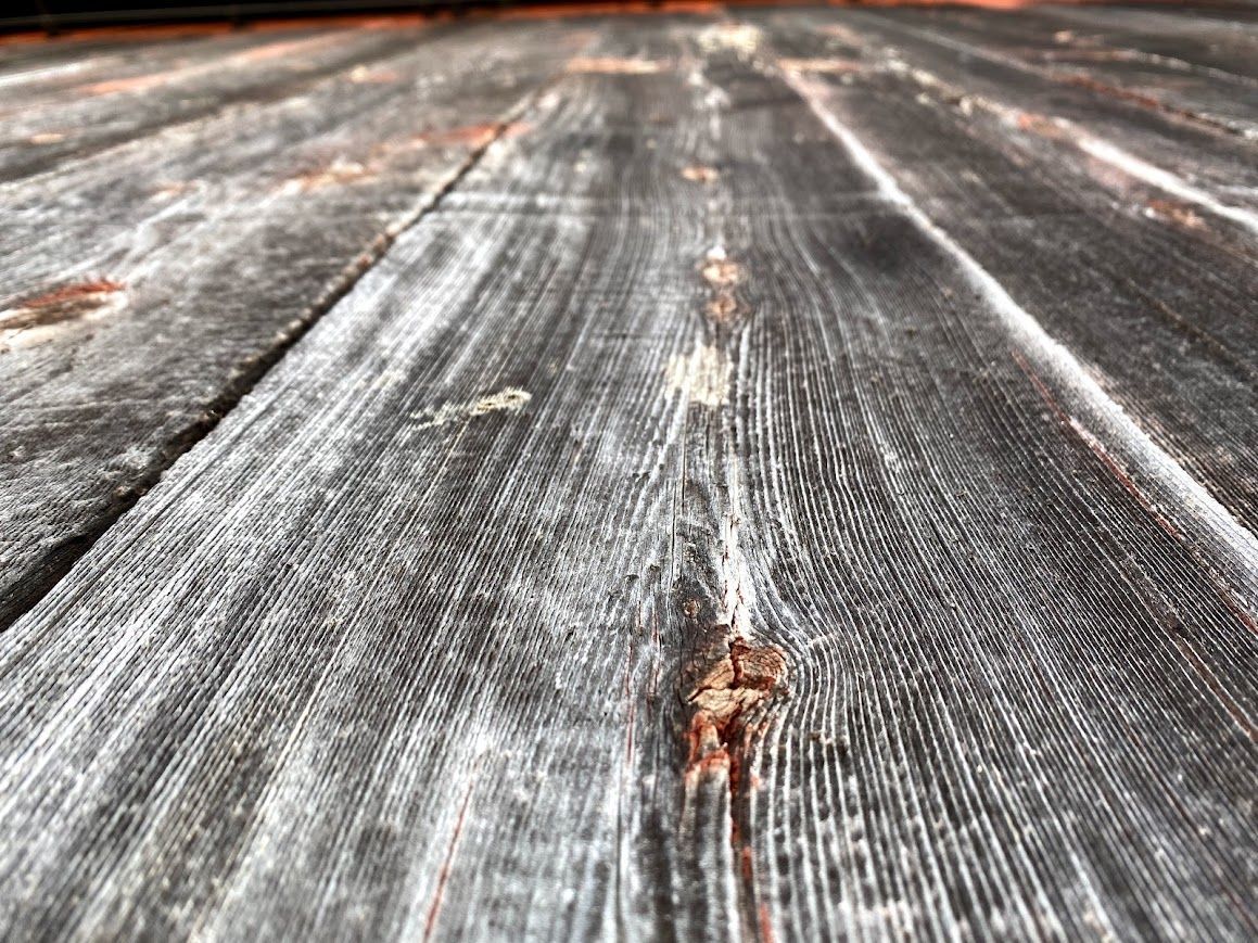 Close-up of weathered wood grain texture.