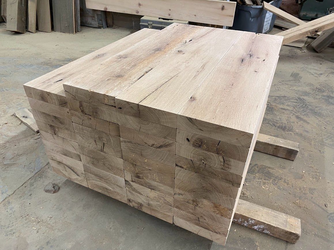 Stack of Timber Boards Prepared for Cross-Laminating in Pennsylvania