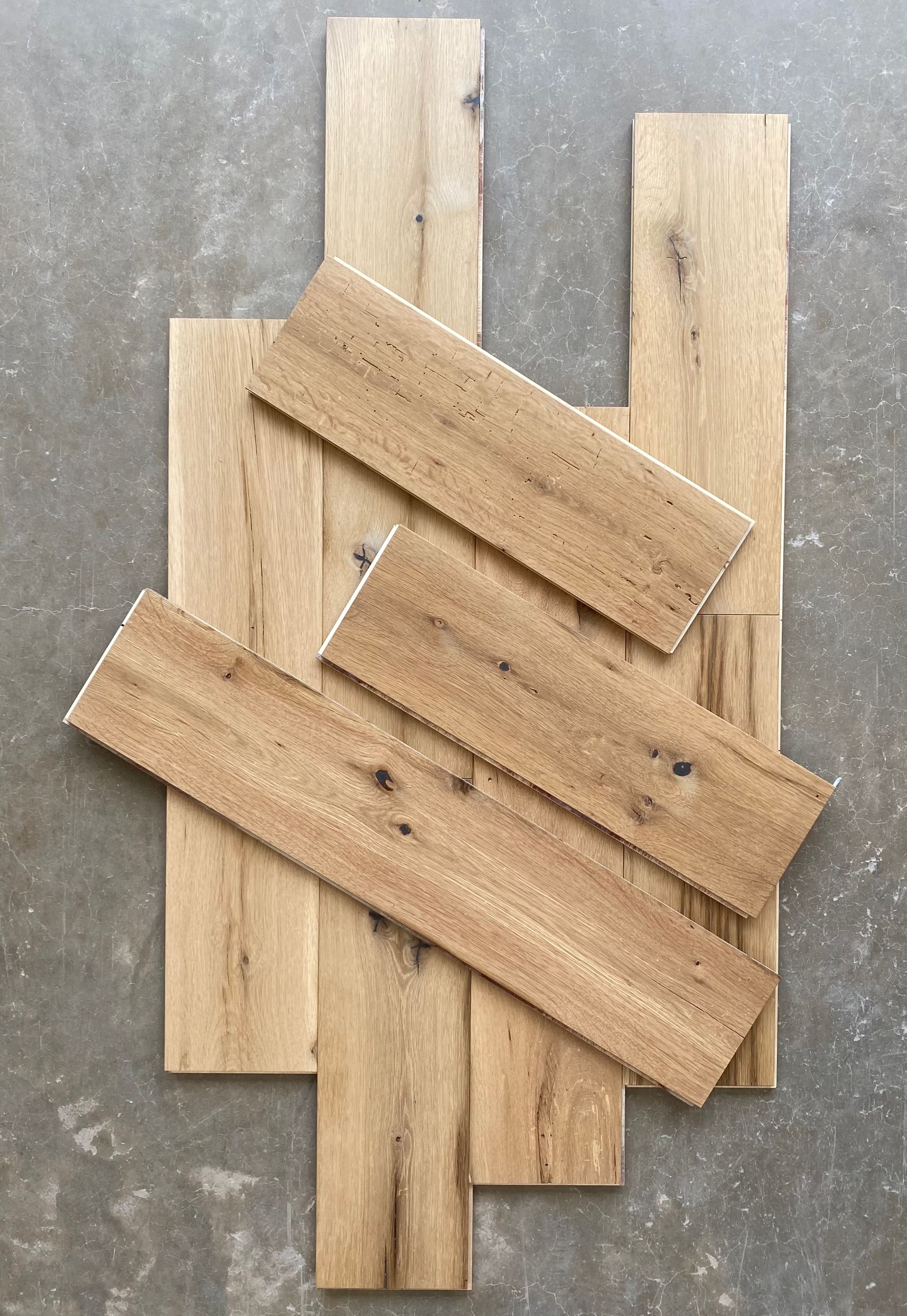 Overhead view of planks in Pennsylvania showcasing wood lamination and natural grain craftsmanship.