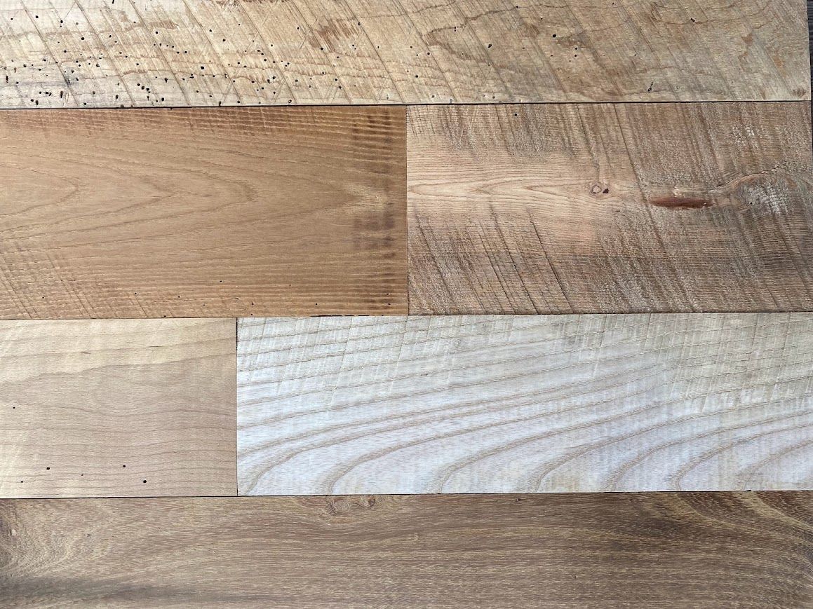 Grid of Skip Planed Barnwood Panels with Unique Grain Patterns in Pennsylvania