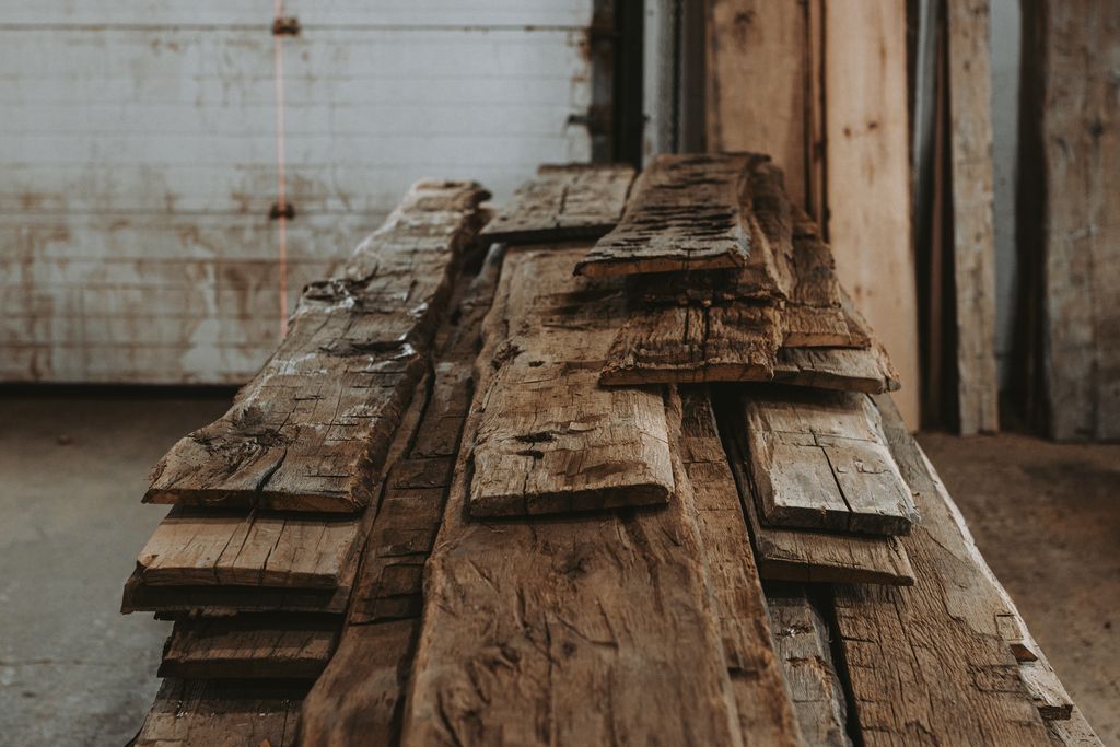 Stack of Weathered Planks Featuring Antique Wood Species in Pennsylvania