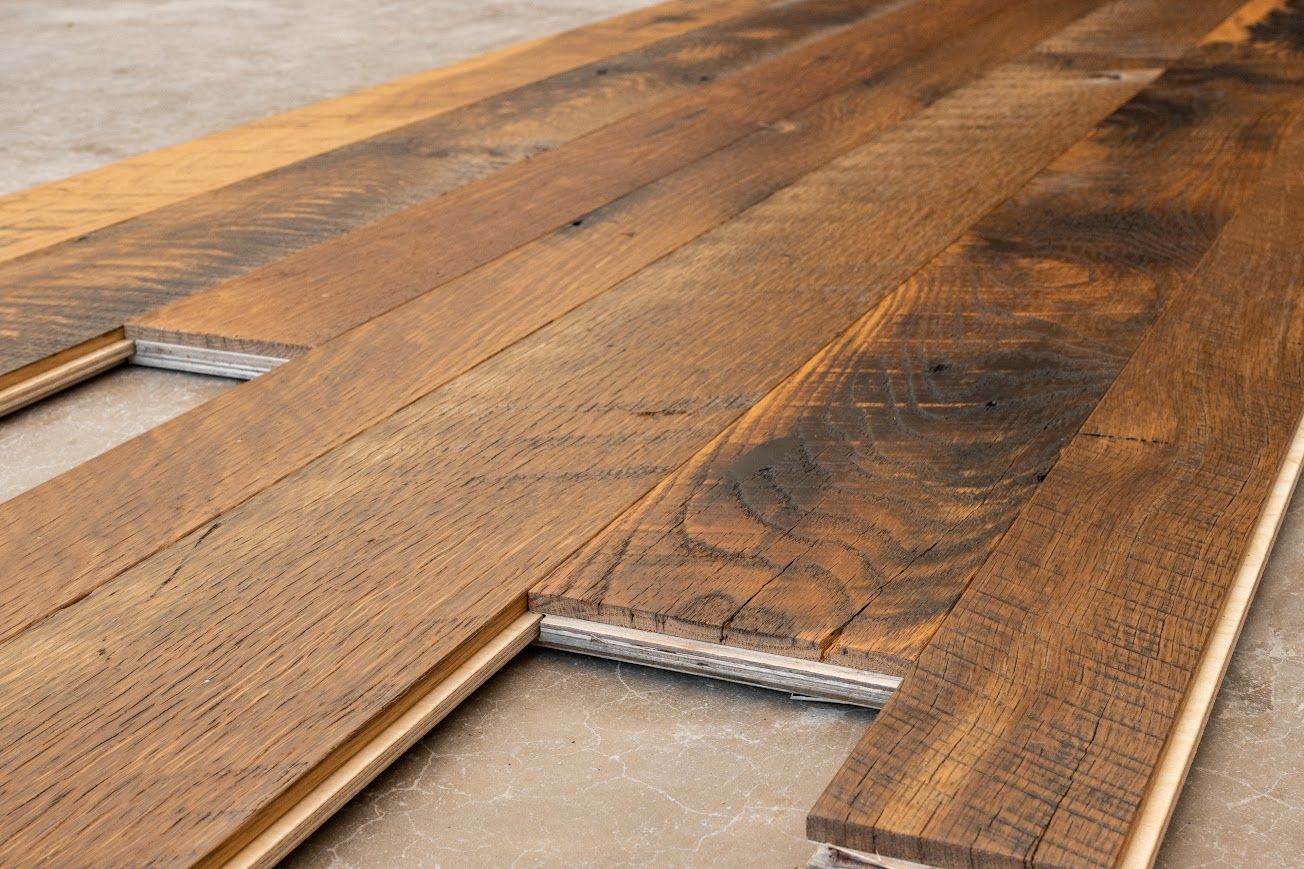Rustic Reclaimed Wood Flooring with Natural Grain Texture in Pennsylvania