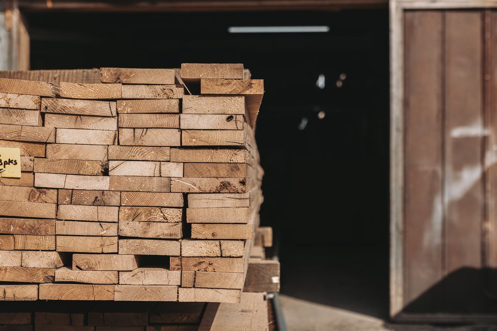 Stack of Wooden Planks Labeled to Highlight Timber Humidity Levels in Pennsylvania
