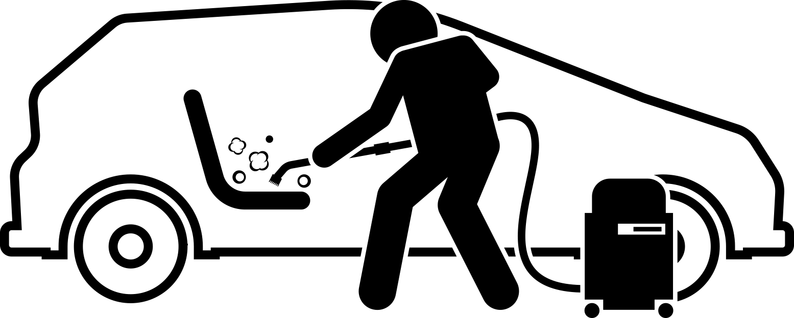 Staubsaugen im Auto Icon