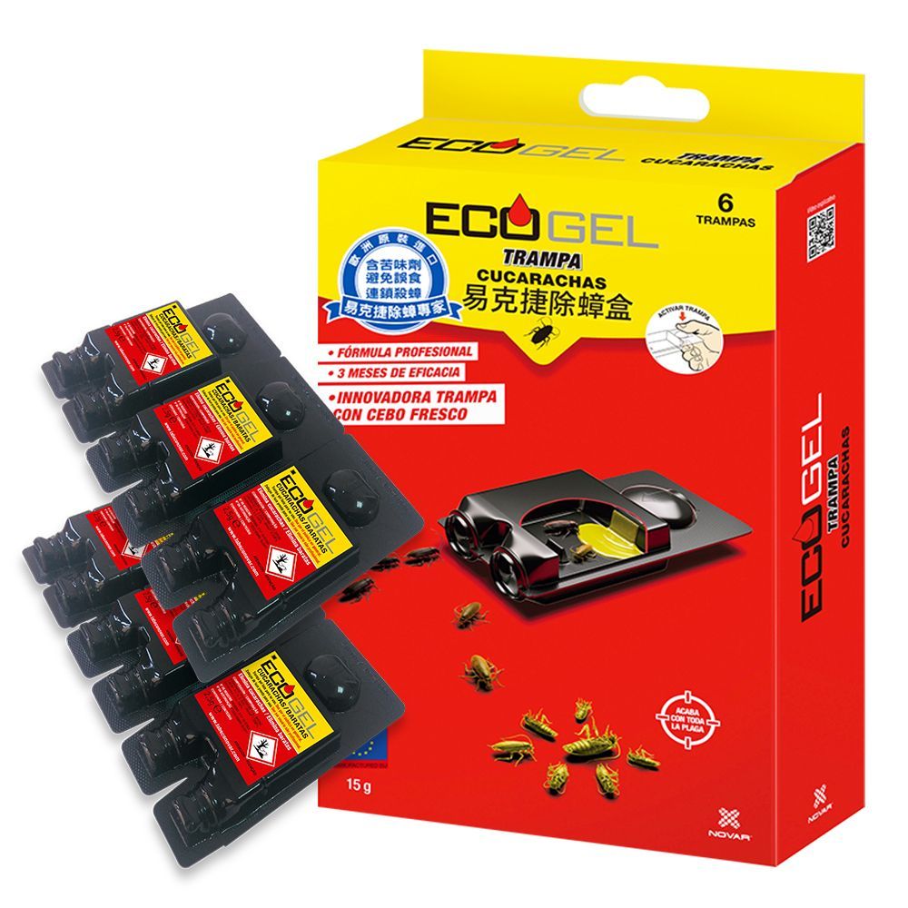 ECOGEL 易克捷 歐洲原裝除蟑盒15公克(盒裝設計避免接觸藥劑 蟑螂藥)