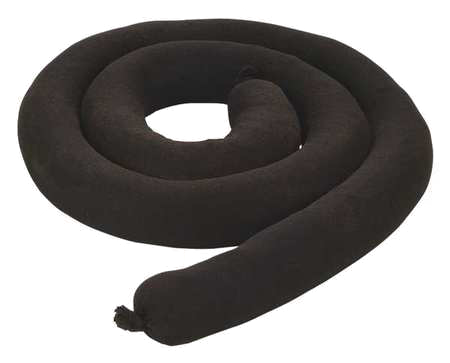 A black slinky with a hole in the middle on a white background