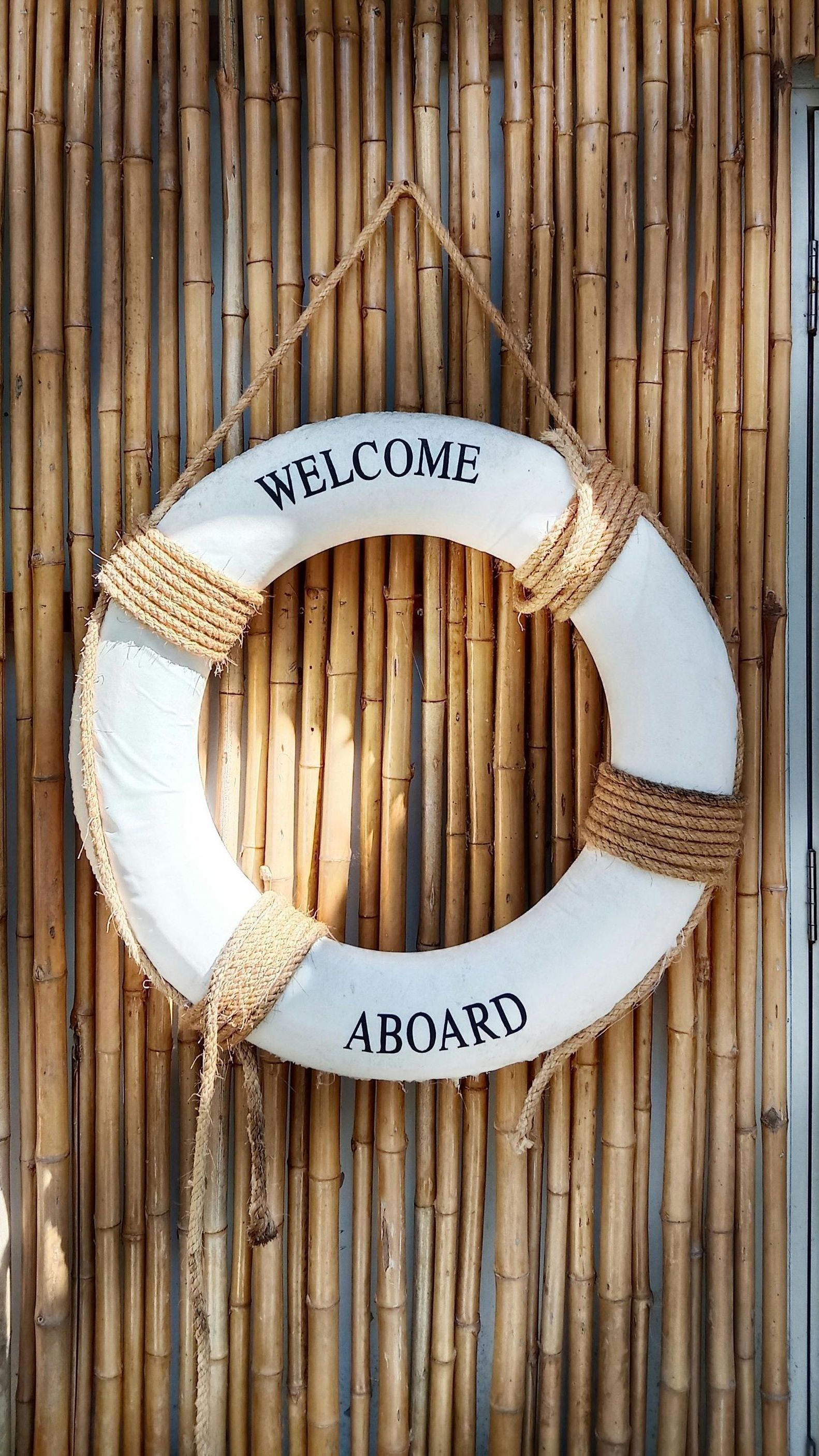 White life preserver with 