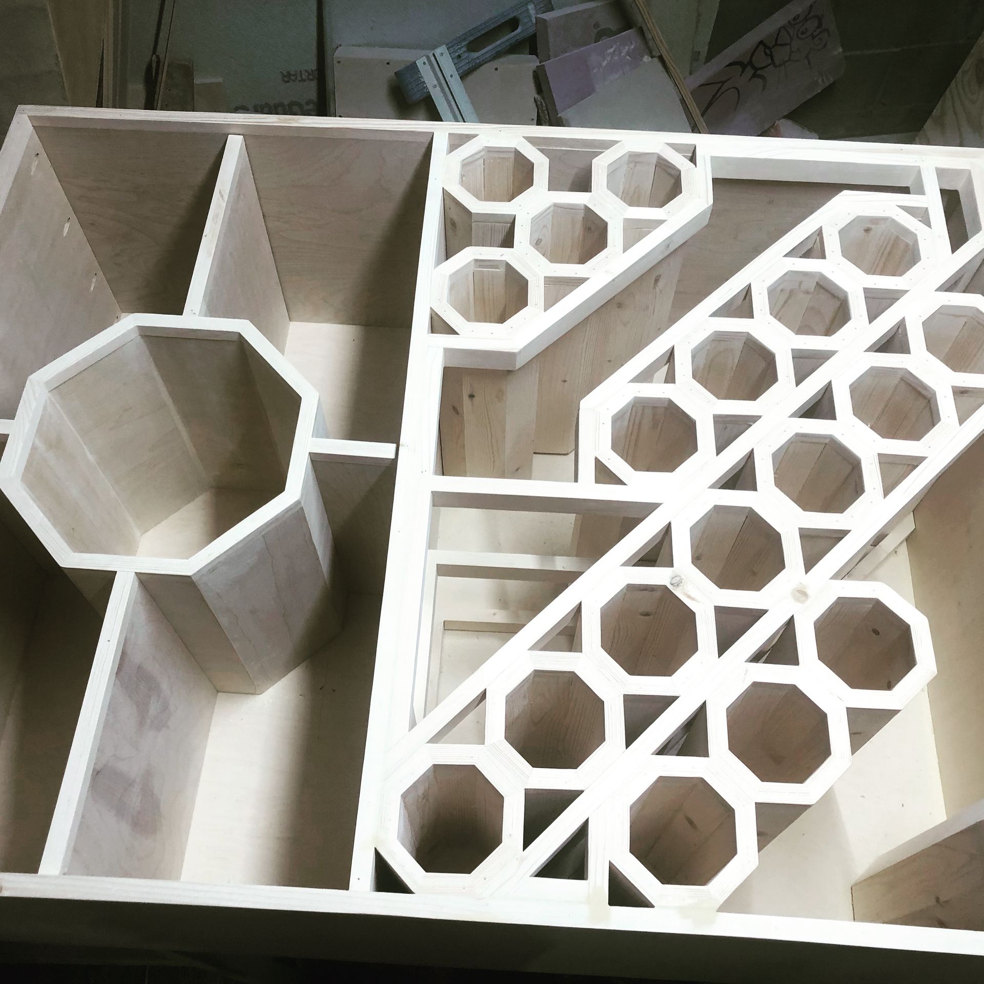 Hexagonal wine rack 