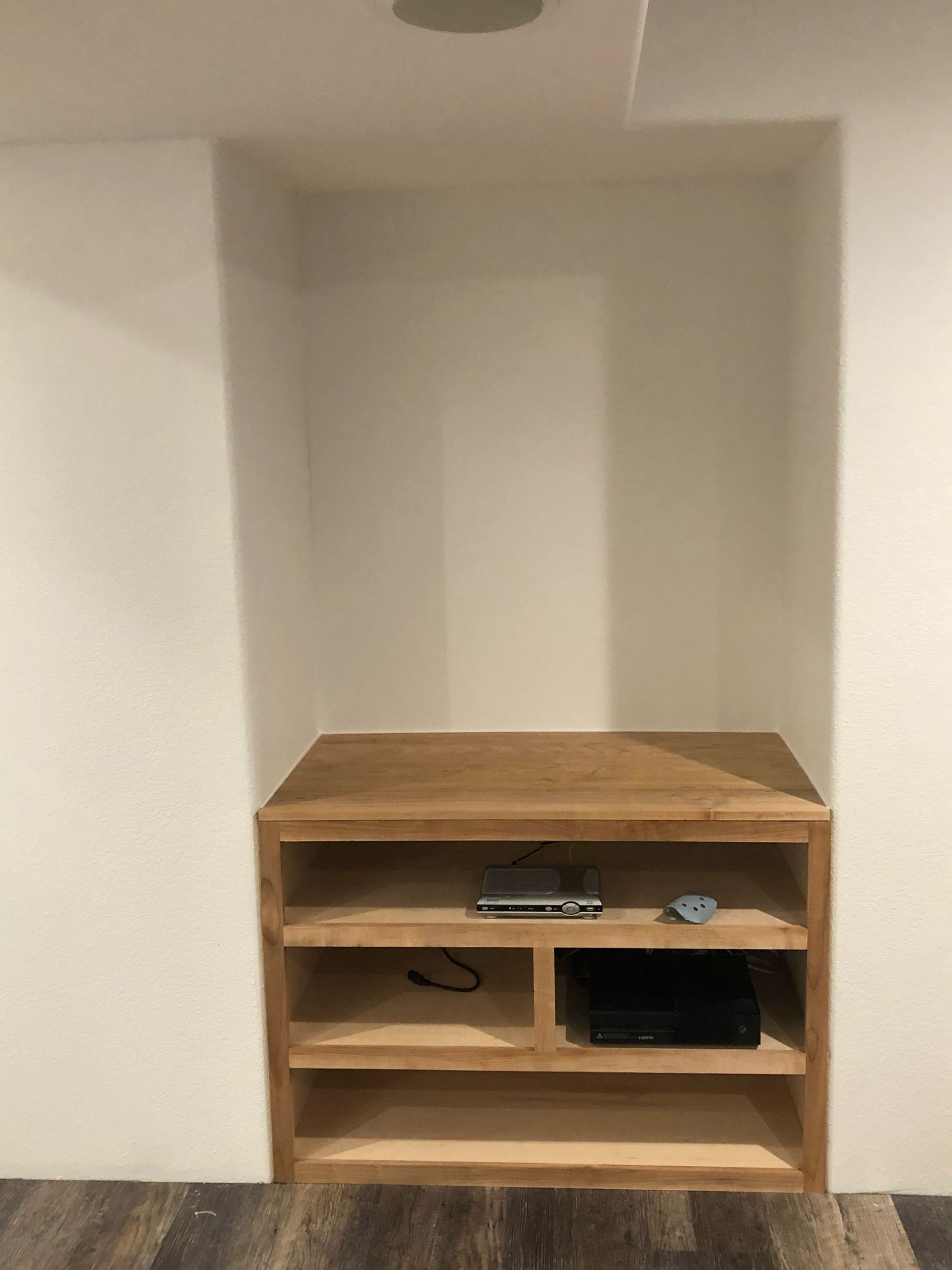 Slip in custom entertainment center