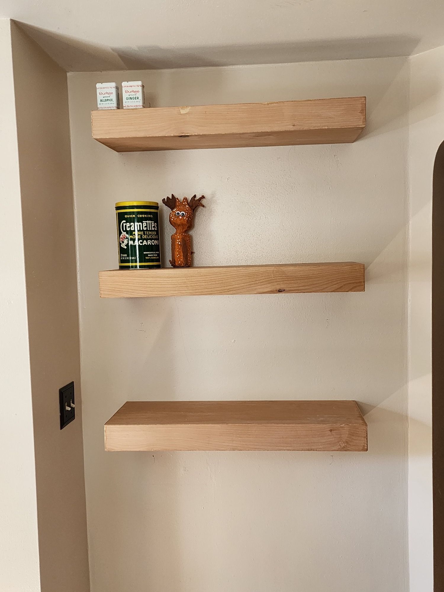 Knotty Alder floating shelves