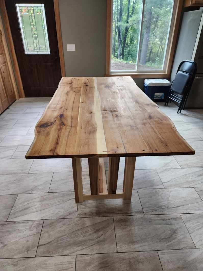 Hickory Live Edge Dining Table