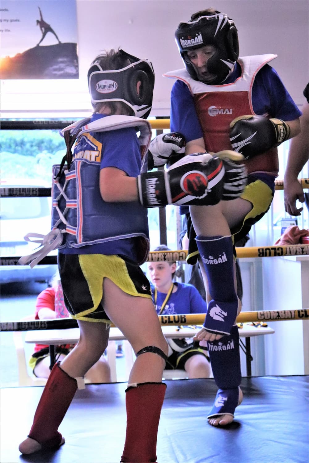 Boy Getting Hit During Sparring — Murwillumbah Combat Club in Murwillumbah, NSW
