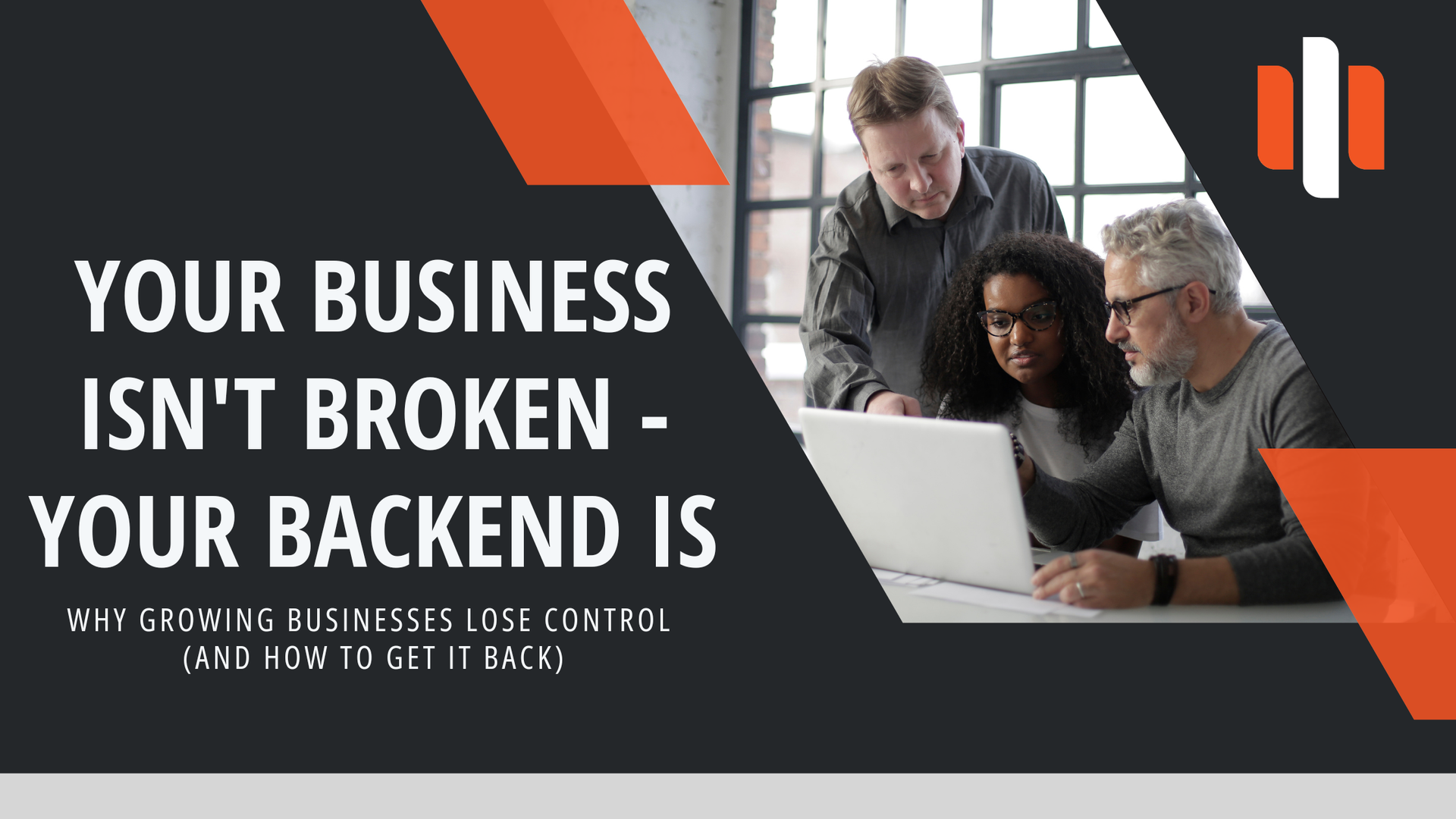 Business owner reviewing operations systems, feeling overwhelmed by payroll, HR, insurance.