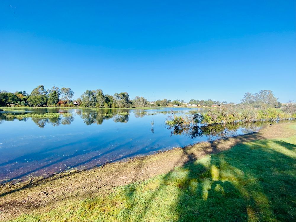 Large Body Of Water Surrounded By Grass And Trees On A Sunny Day — Comfort N Care Support QLD Pty Ltd In Gatton, QLD