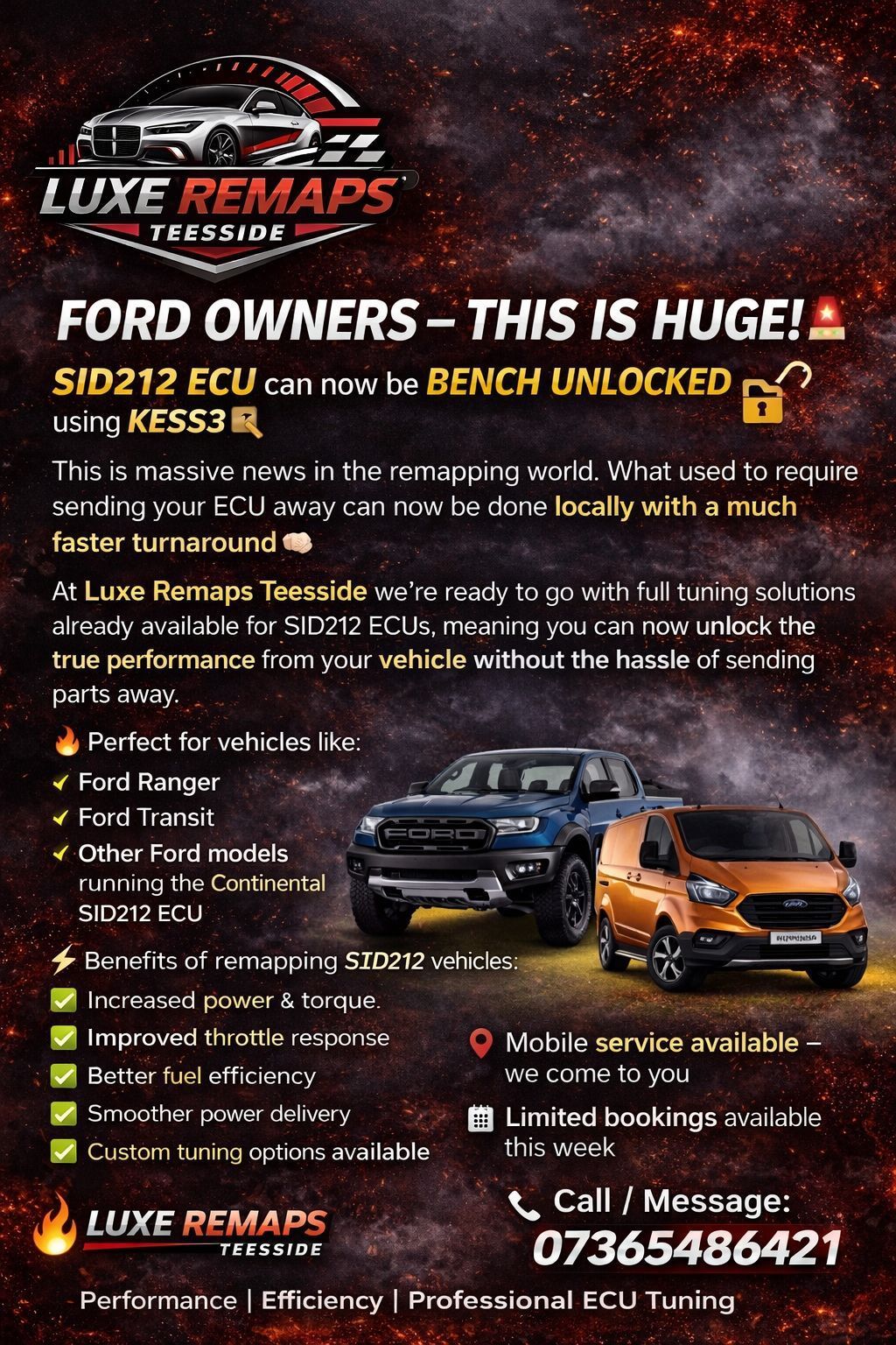 ford transit ecu unlock and remap in middlesbrough by luxe remaps