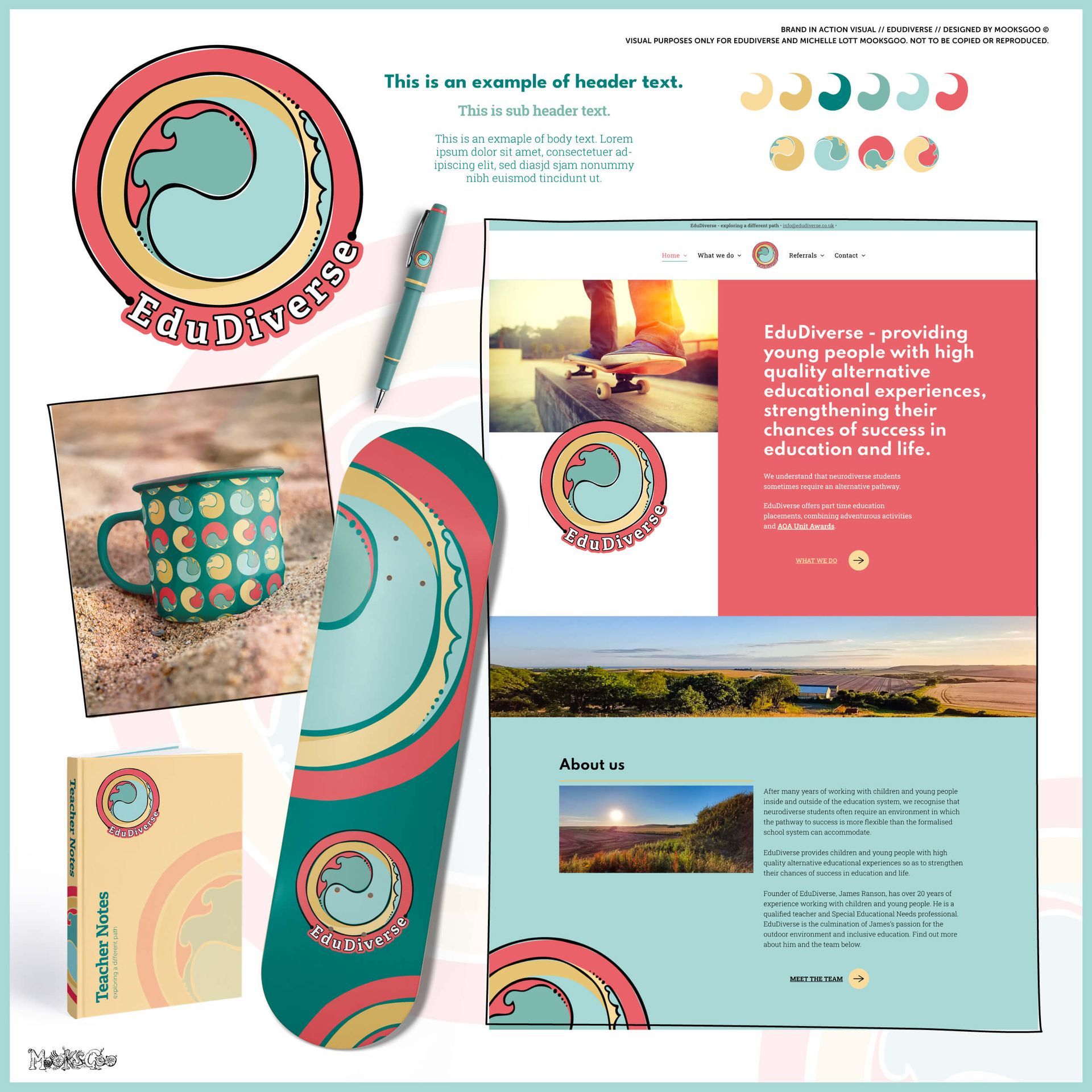 Branding, logo and website design for EduDiverse on the Isle of Wight, designed by MooksGoo