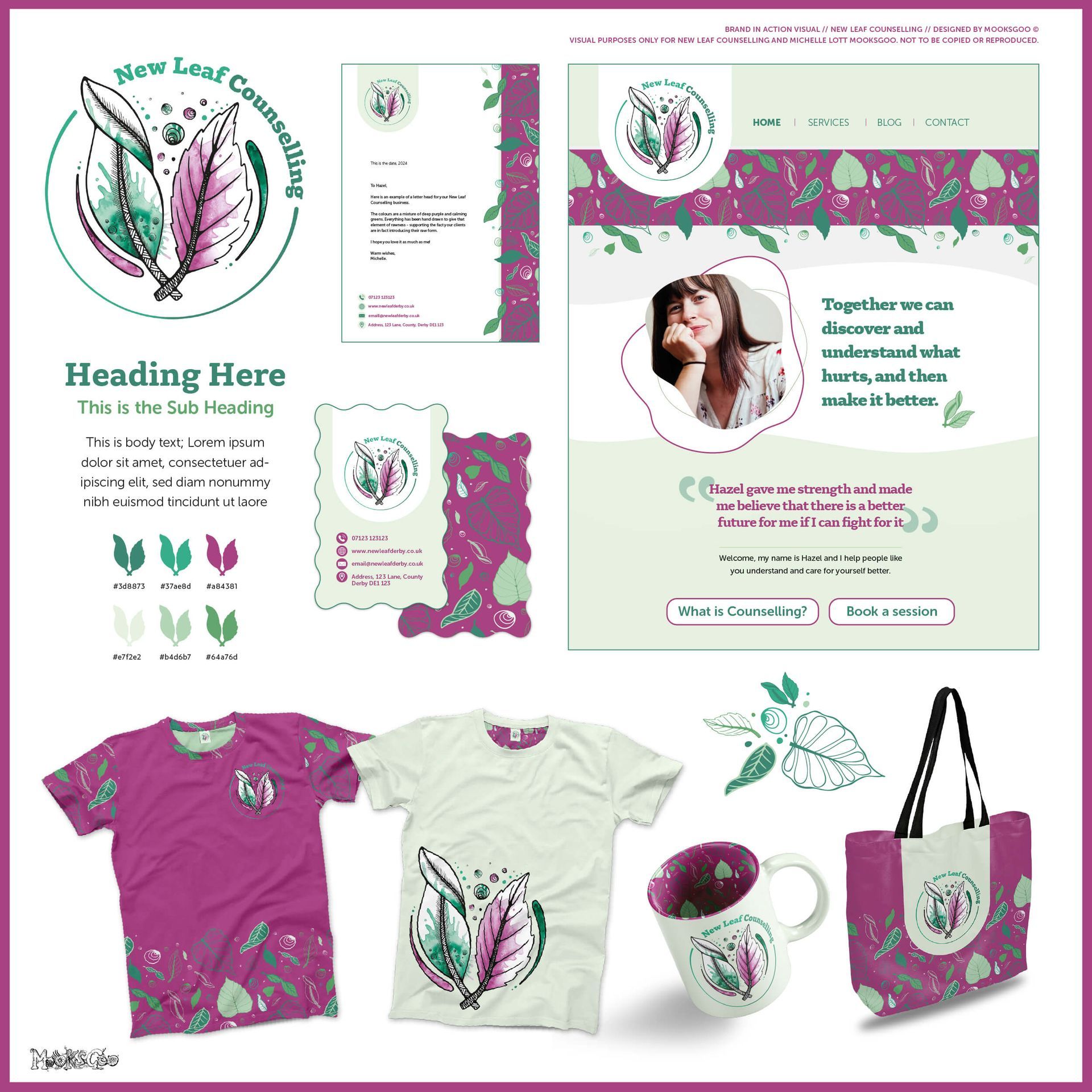 Branding and logo design for New Leaf Counselling