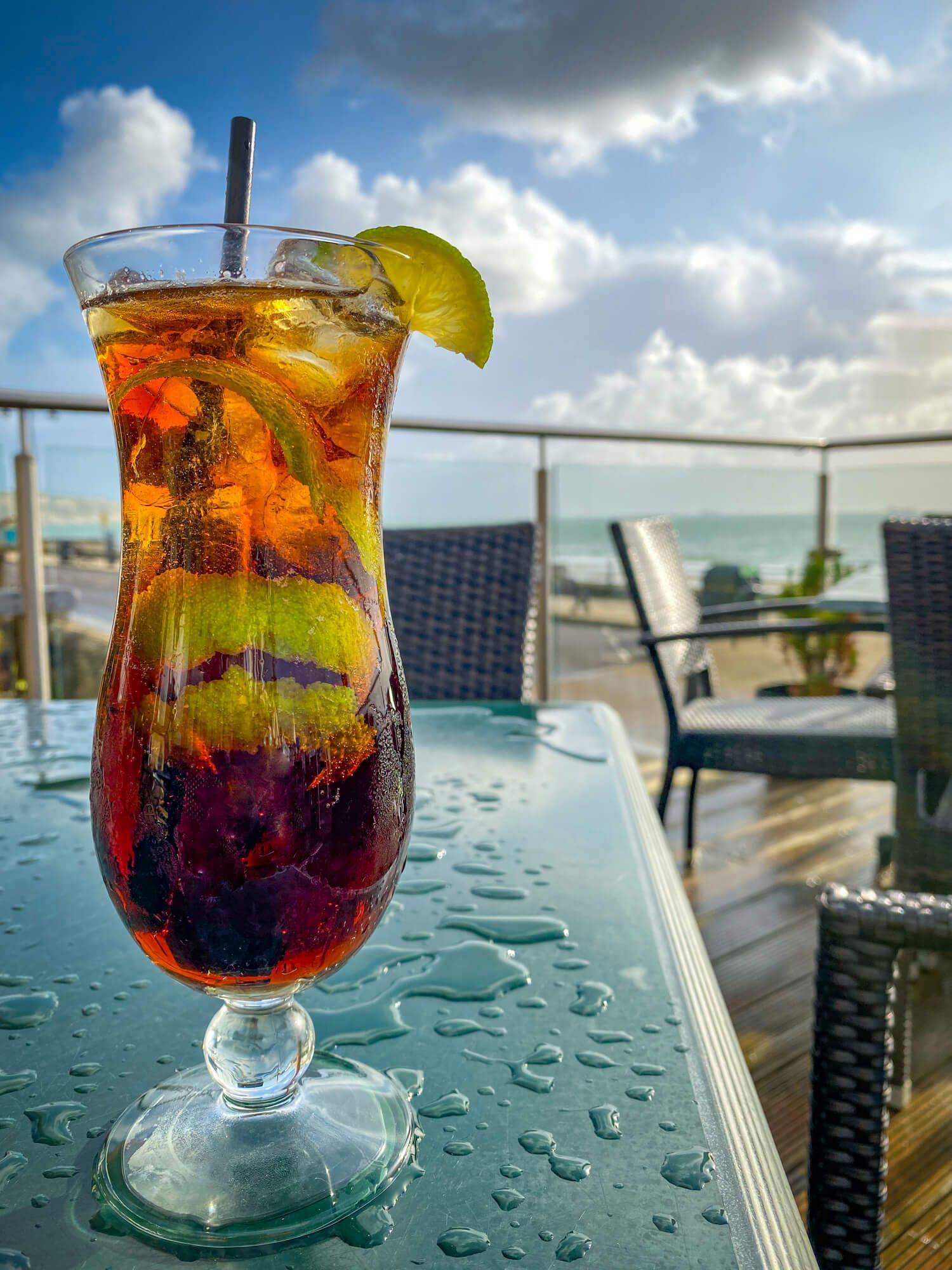 Cocktail drink, served at the Ocean Deck, Sandown, Isle of Wight, photography by MooksGoo