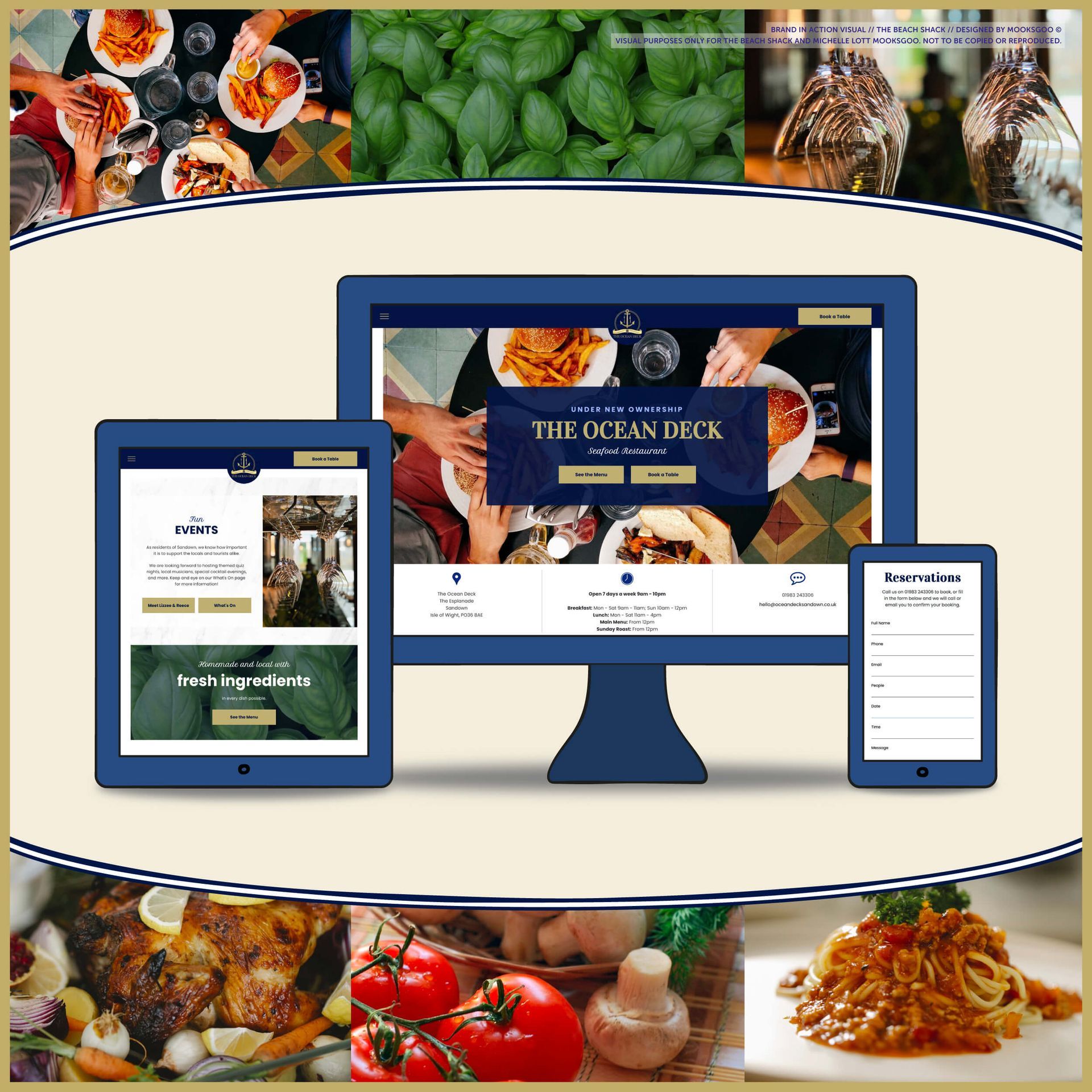 Website development and design for The Ocean Deck in Sandown on the Isle of Wight, designed by MooksGoo