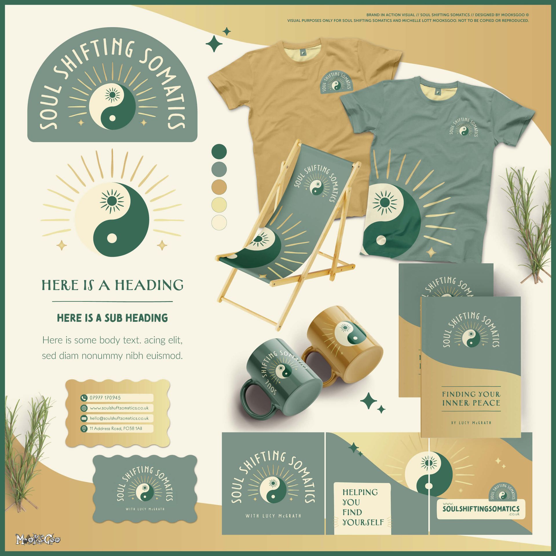 Branding, logo and visual identity for Soul Shifting Somatics, designed by MooksGoo