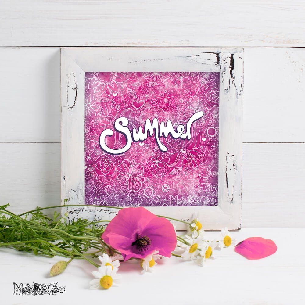 A pink summer theme illustration, designed by MooksGoo