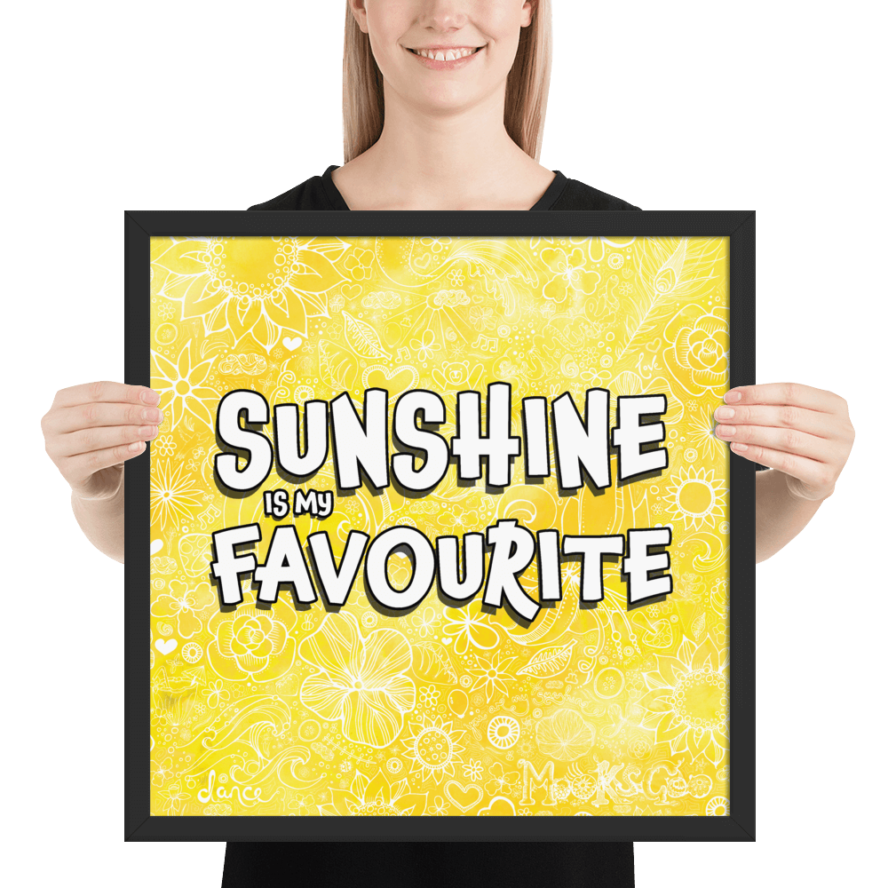 Sunshine is my favourite quote wall art designed by MooksGoo