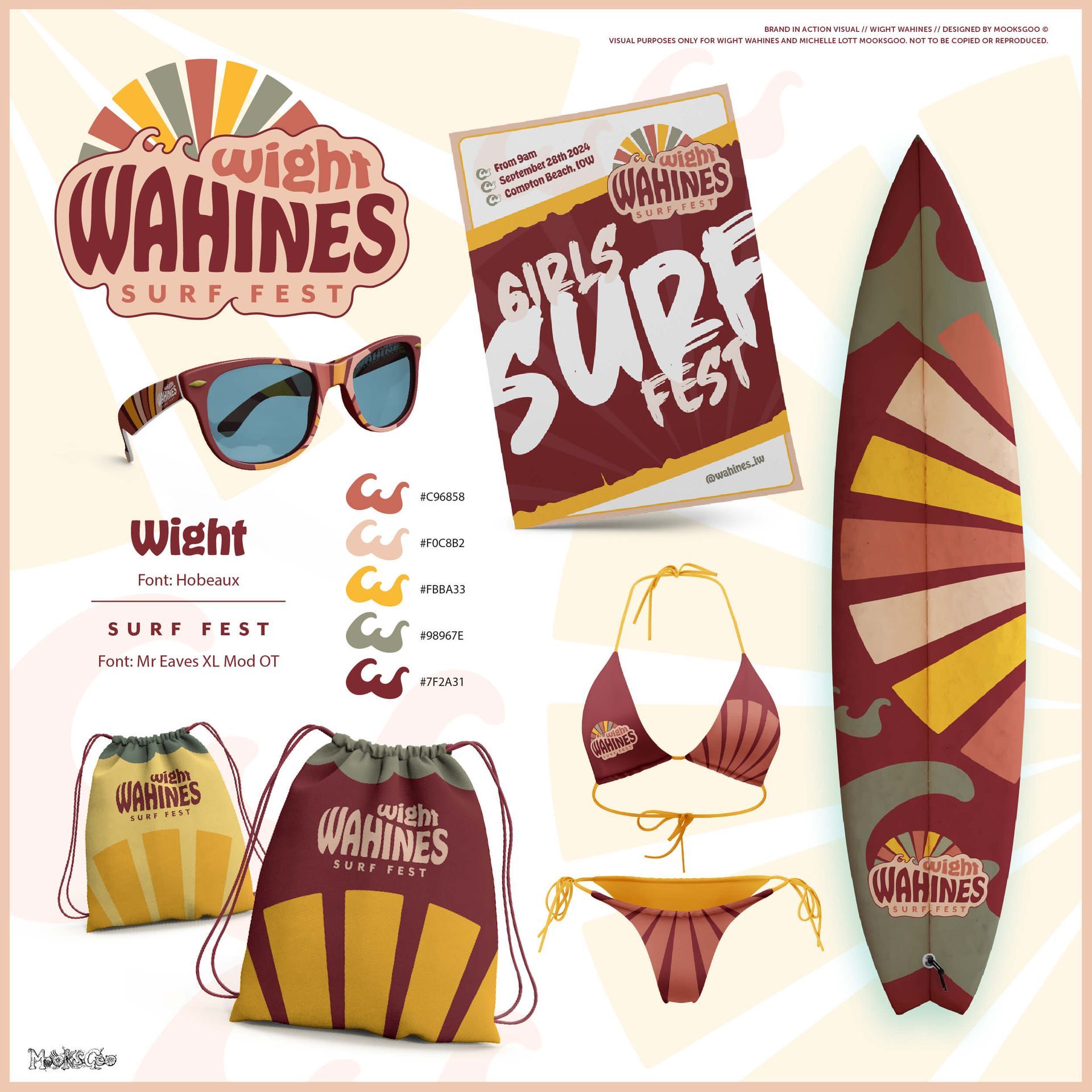 Wight Wahines branding and visual identity designed by MooksGoo