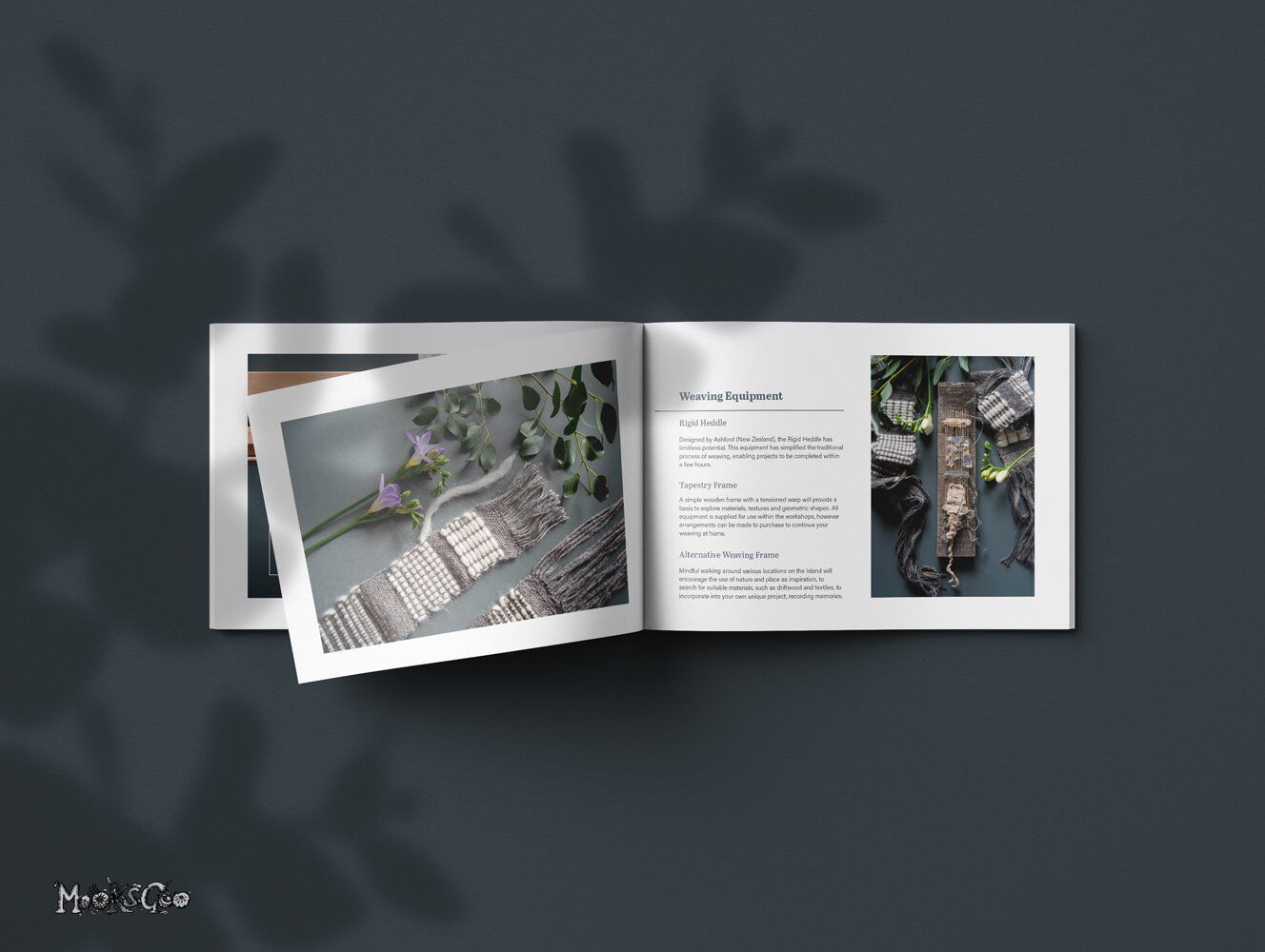 Photography focused hand weaving look book brochure design, by MooksGoo