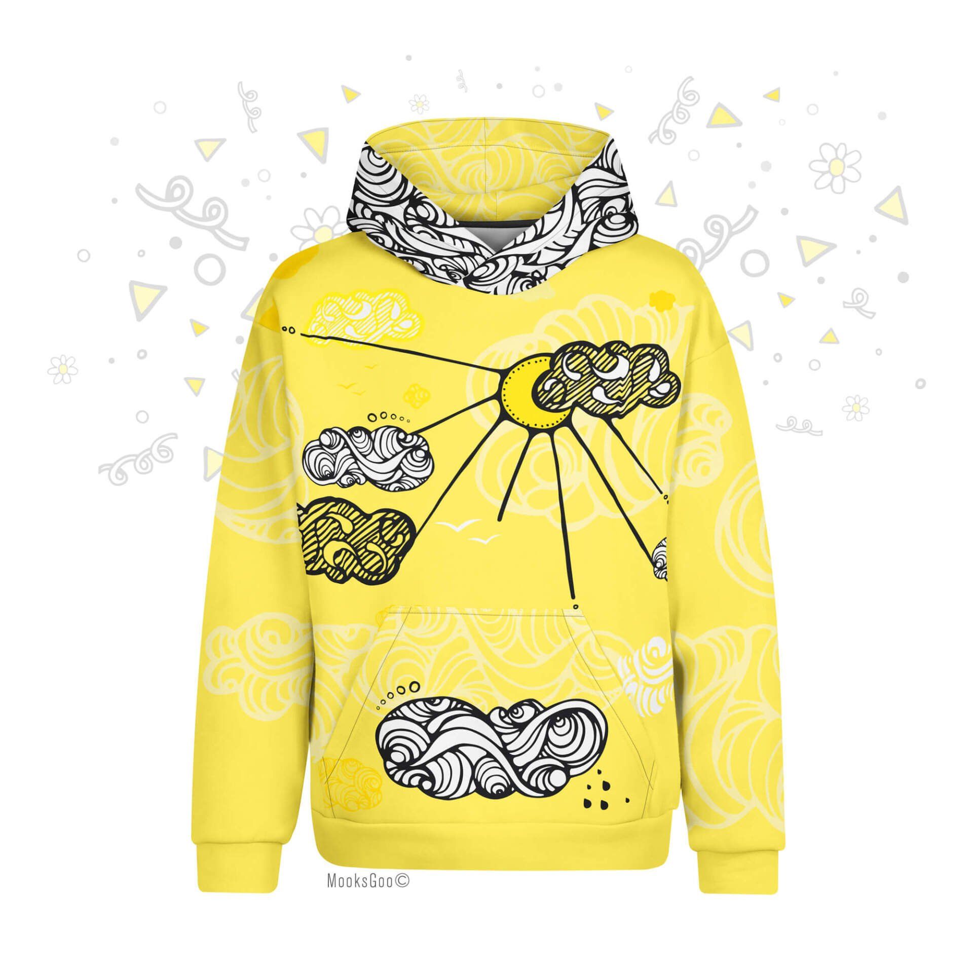 Funky illustrated you are my sunshine hoodie design,