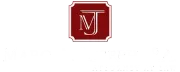 A red square logo with thin white borders, featuring the white monogram initials "MJ" in a serif typeface.