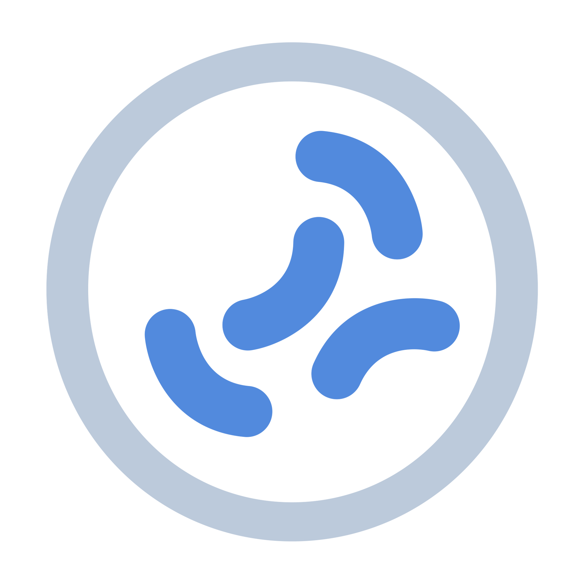 A blue bacteria icon in a white circle on a white background.