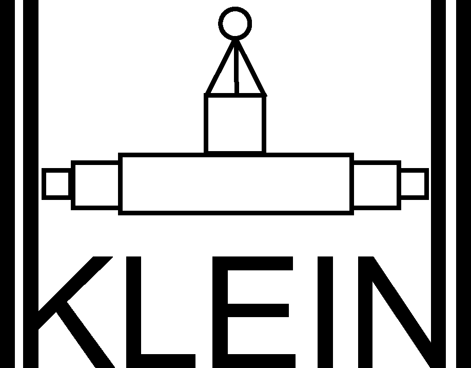 Ein schwarz-weißes Logo für eine Firma namens Klein