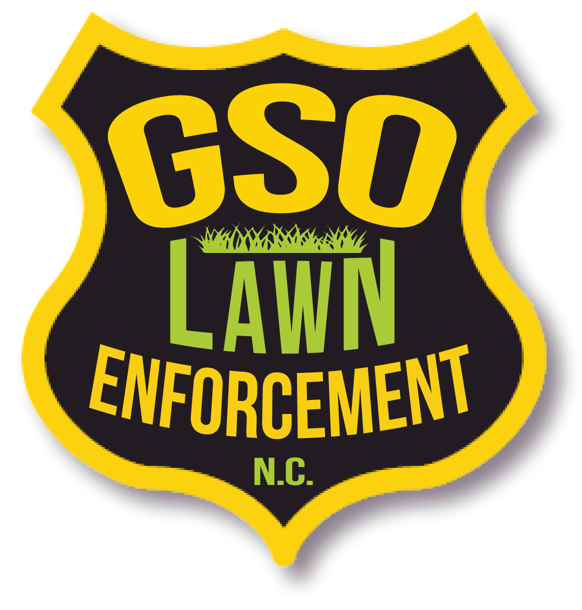 The logo for gso lawn enforcement n.c.