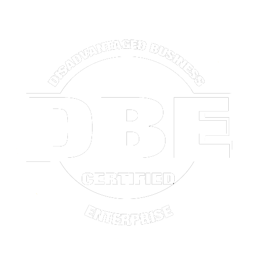 A white logo on a white background that says doble certified.