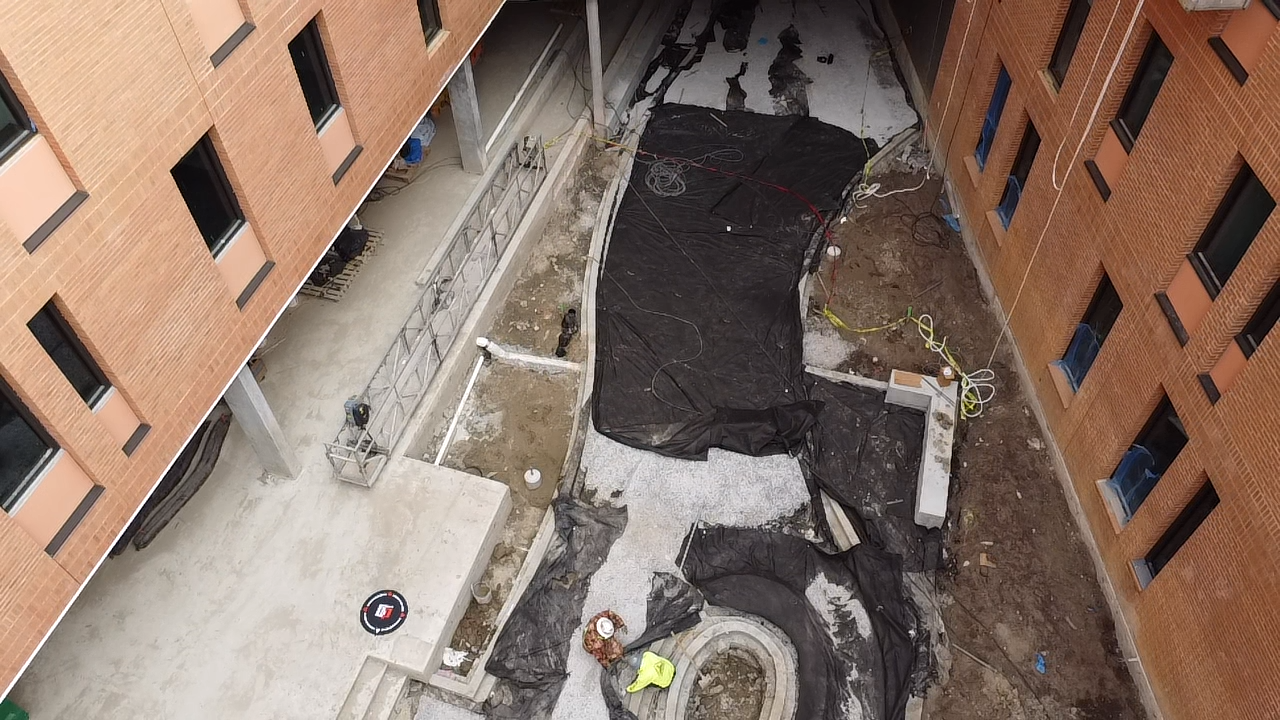 Drone image of construction site