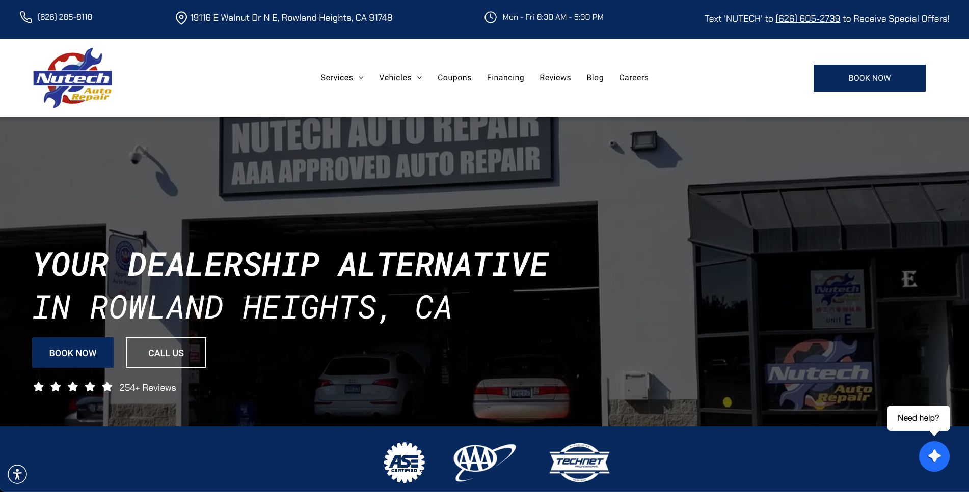 ASEcertified Auto Repair in Rowland Heights, CA Nutech Auto Repair