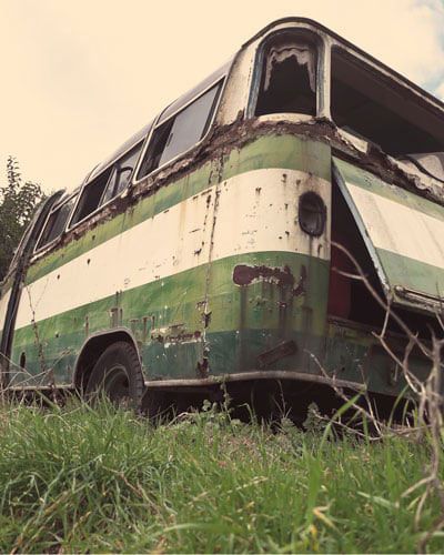 abandoned junk rusted van