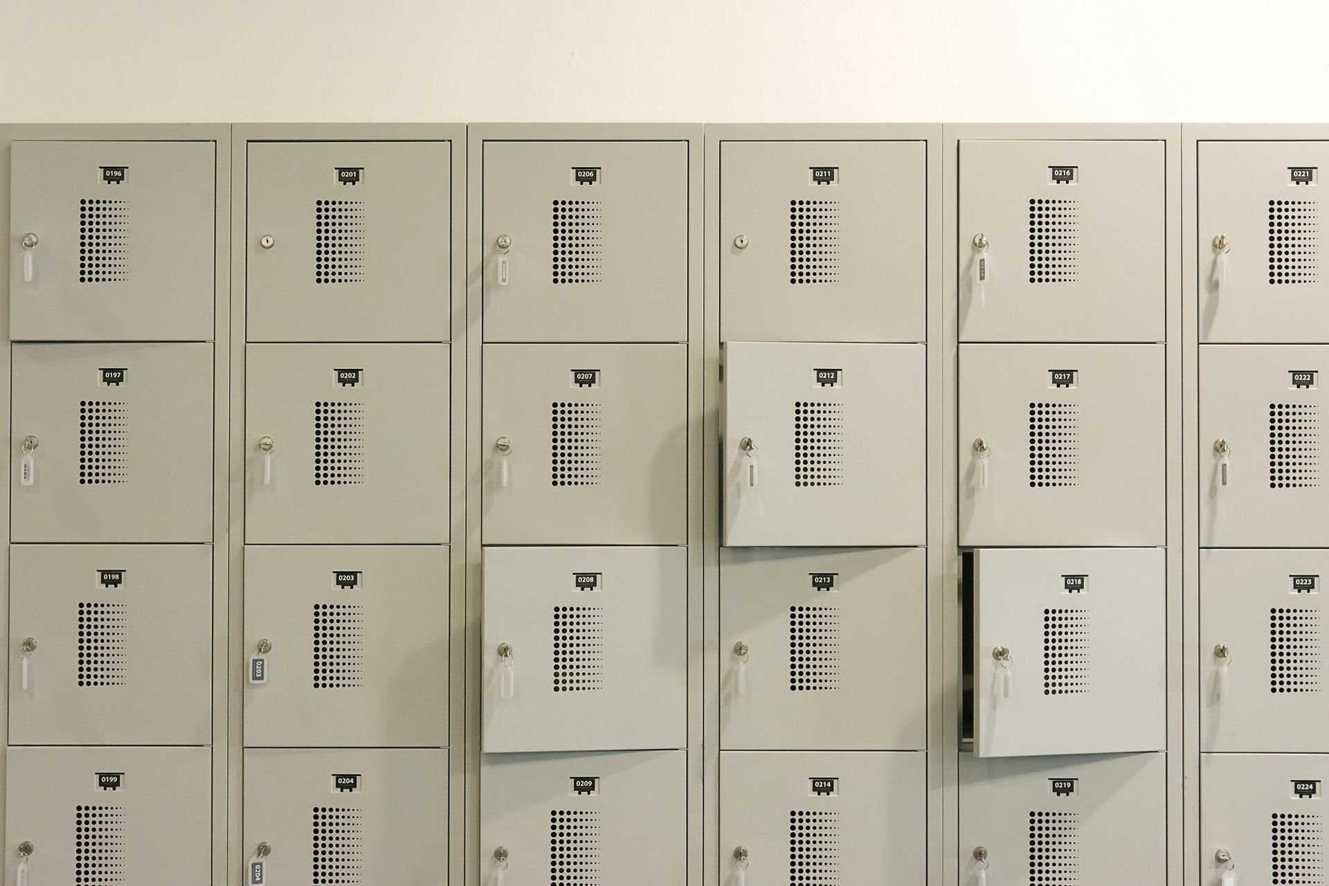 Secure indoor storage lockers