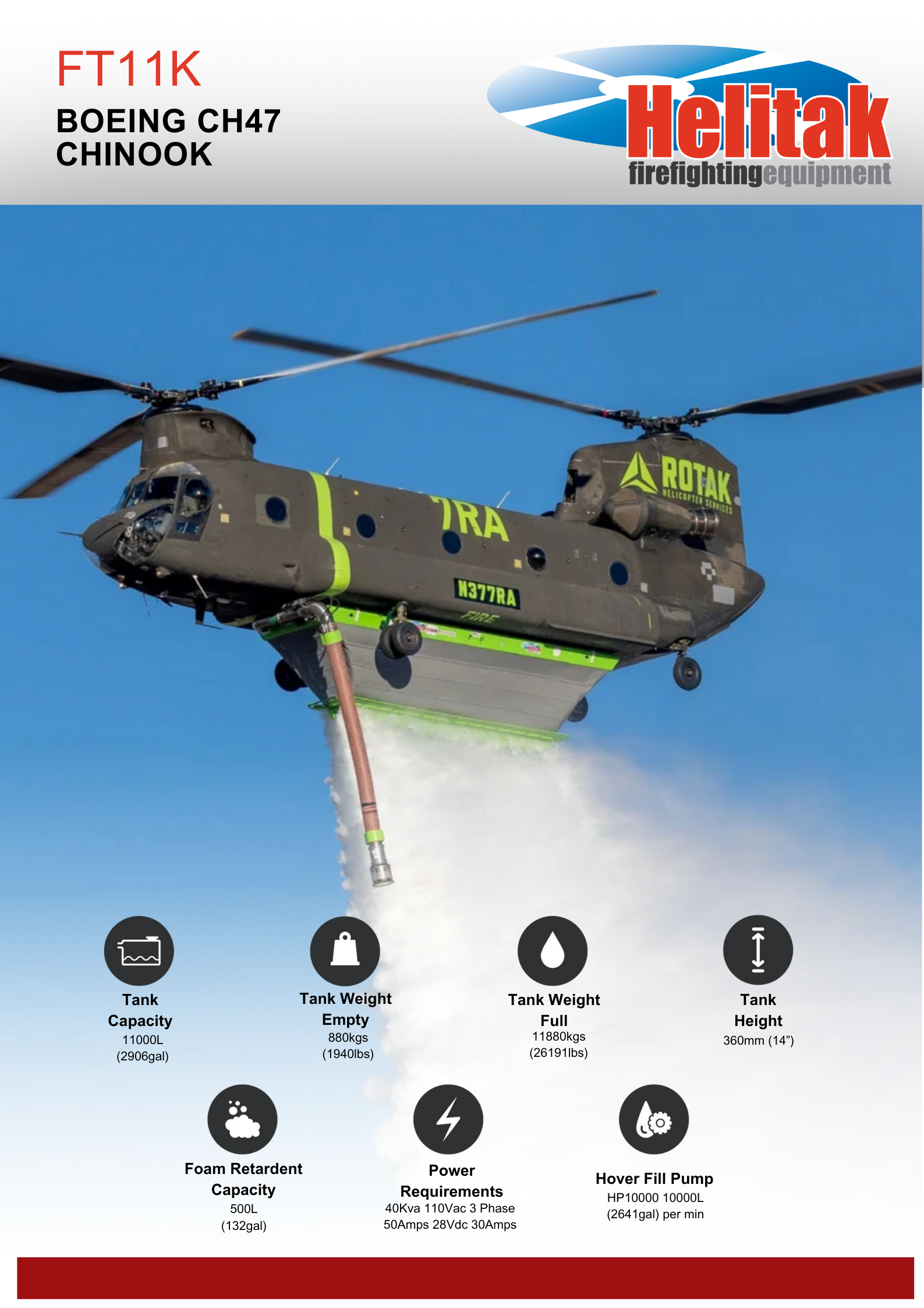 Helitak FT11K - CH-47 Helicopter Fire Fighting Tank brochure