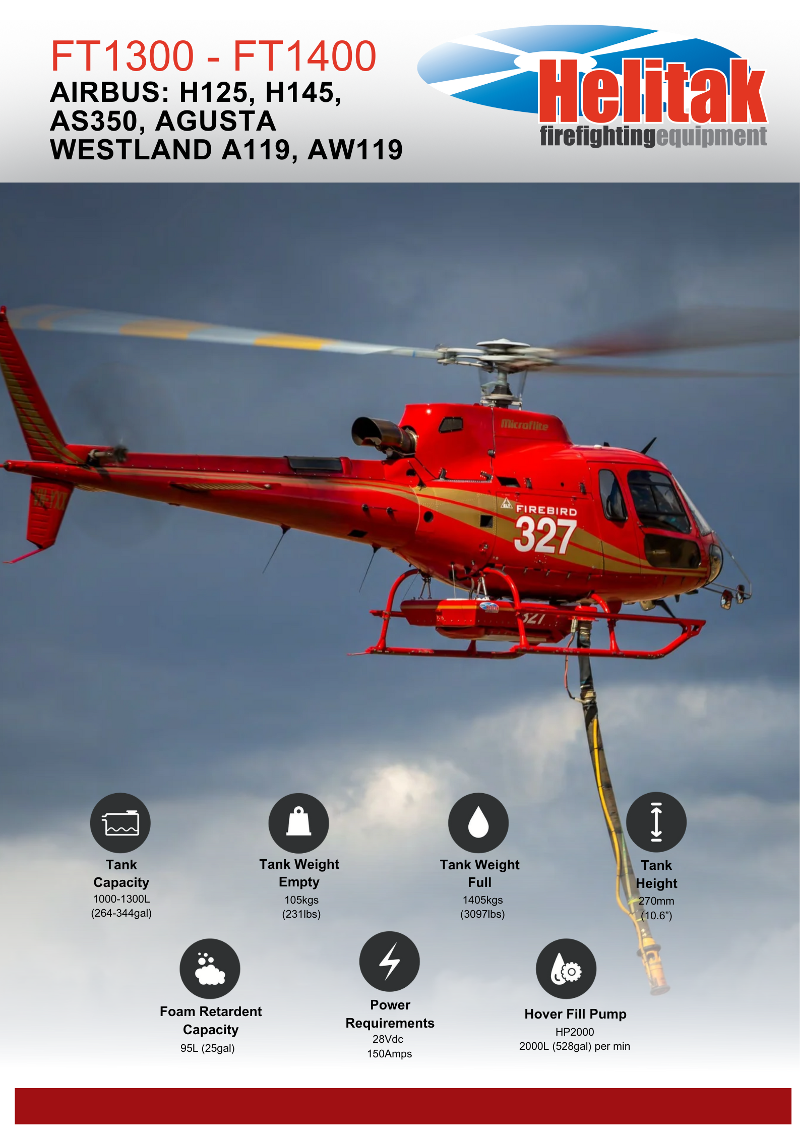 Helitak FT1300 - FT1400 Helicopter Fire Fighting Tank brochure