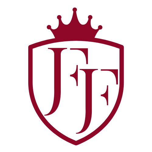 Burgundy crest with crown,