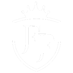 White logo with a crown over a shield containing the letters