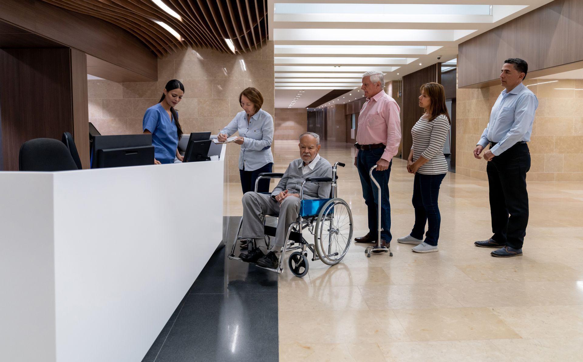 Patients in Hospital Lobby