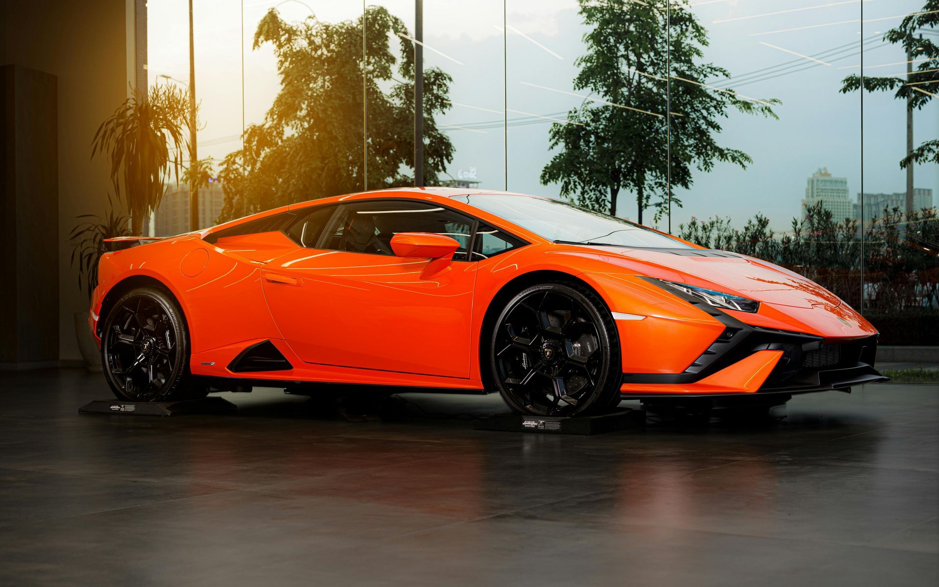 Lambo parked on LuxResin Driveways Surfacing