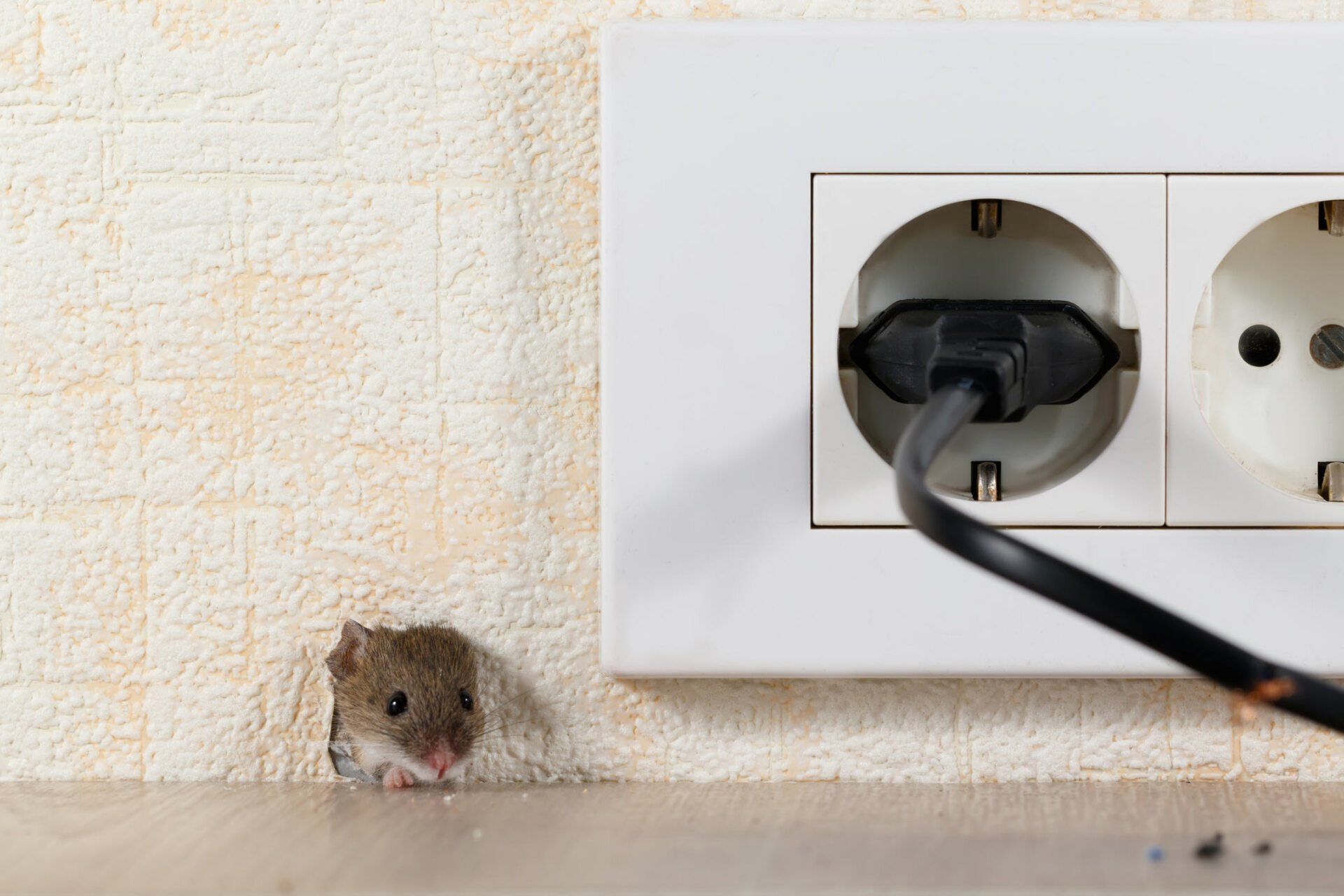 Нора мыши в стене