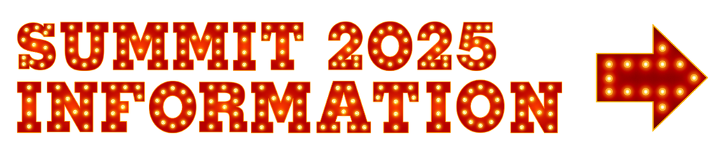 Summit 2025 information with light bulb text and an arrow pointing right.