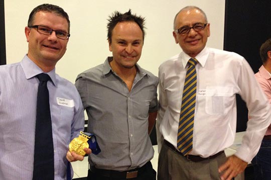 David And Peter With Winter Olympic Gold Medal Winner Steven Bradbury — Christies Accountants and Advisors in Dubbo, NSW